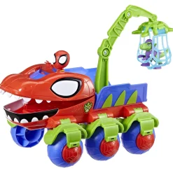 Marvel Spidey and His Amazing Friends Dino-Webs Crawler con Spidey e Goblin Raptor