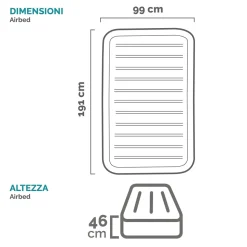 Materasso Gonfiabile Singolo Comfort-Plush Elevated Dura-Beam® Deluxe