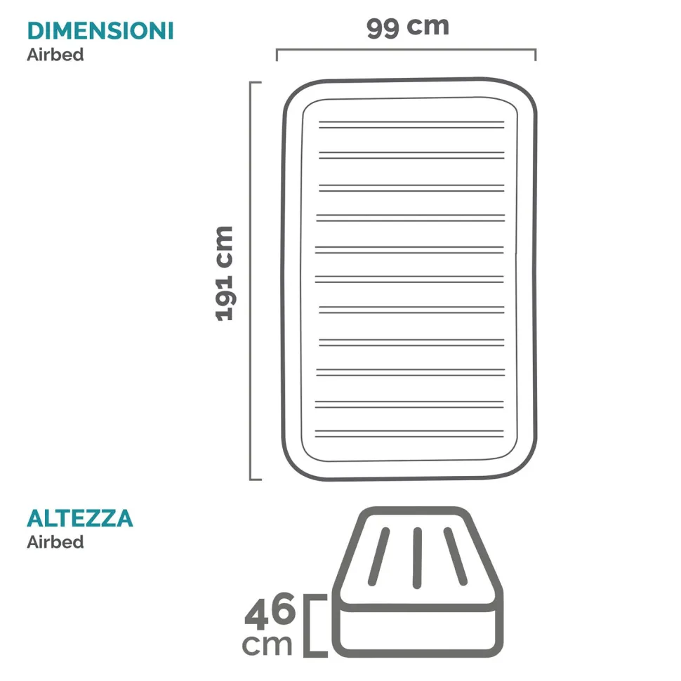 Materasso Gonfiabile Singolo Comfort-Plush Elevated Dura-Beam® Deluxe