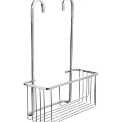 Mensola da bagno Portaoggetti con ganci Alluminium Cromo