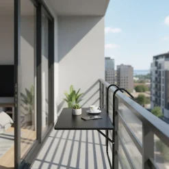 Mensola da Balcone Richiudibile in Acciaio Antracite 60x40