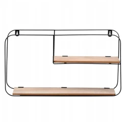 Mensola da Parete 2 Ripiani Wandrek in ferro e MDF h29x52 cm