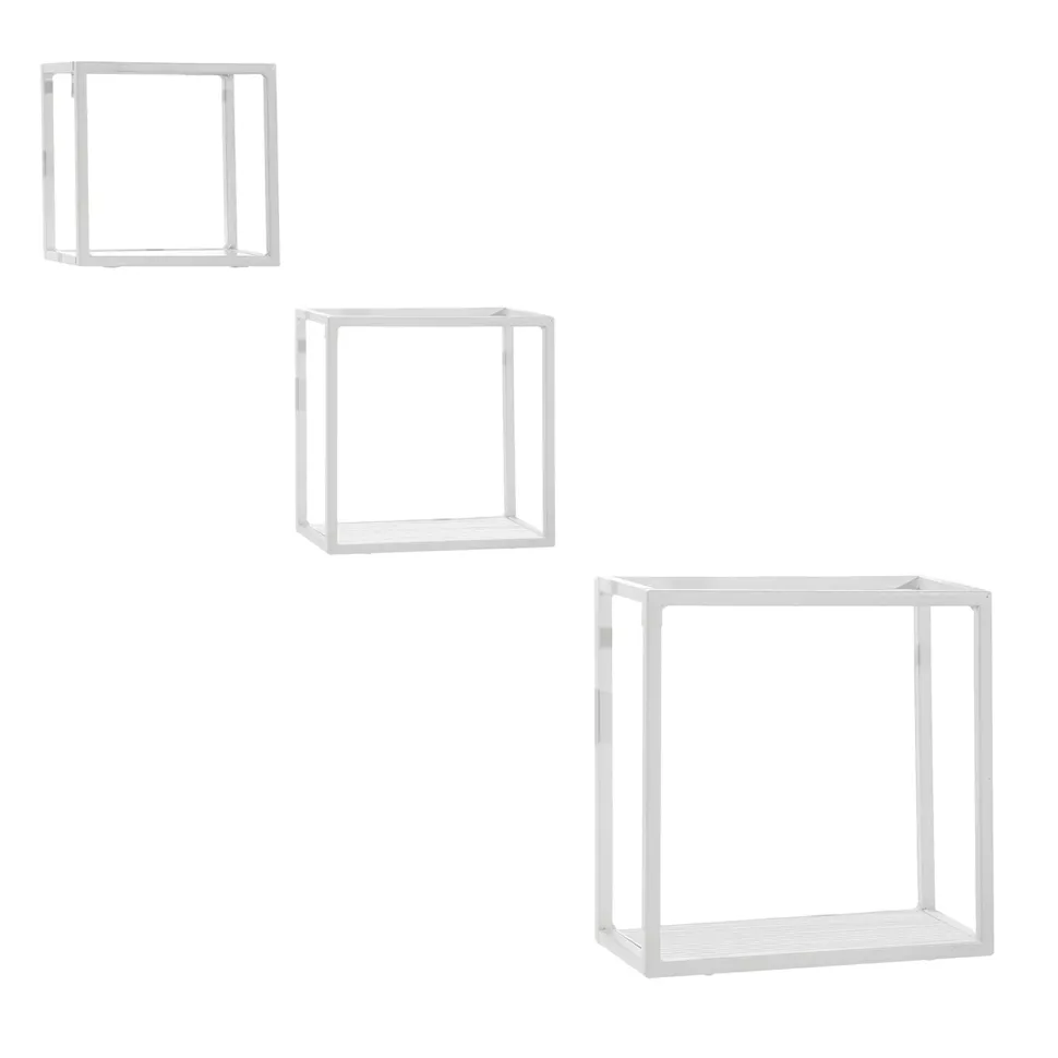 Mensole Cubo da Parete in Metallo Bianco