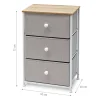 Mobiletto Multiuso 3 cassetti Legno Naturale e TNT Grigio Linea Woodhandy