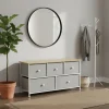 Mobiletto Multiuso 5 cassetti Legno Naturale e TNT Grigio Linea Woodhandy