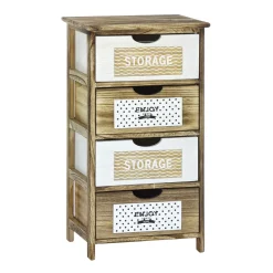Mobiletto Multiuso 4 cassetti Legno di Paulownia Linea Woodhandy