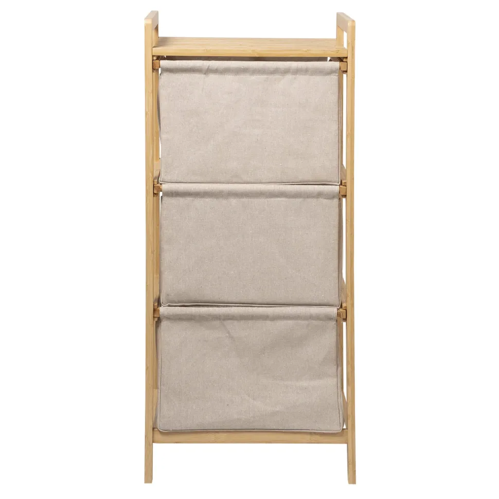 Mobiletto Portabiancheria 3 Scomparti Linea Bamboo h96x44x33 cm