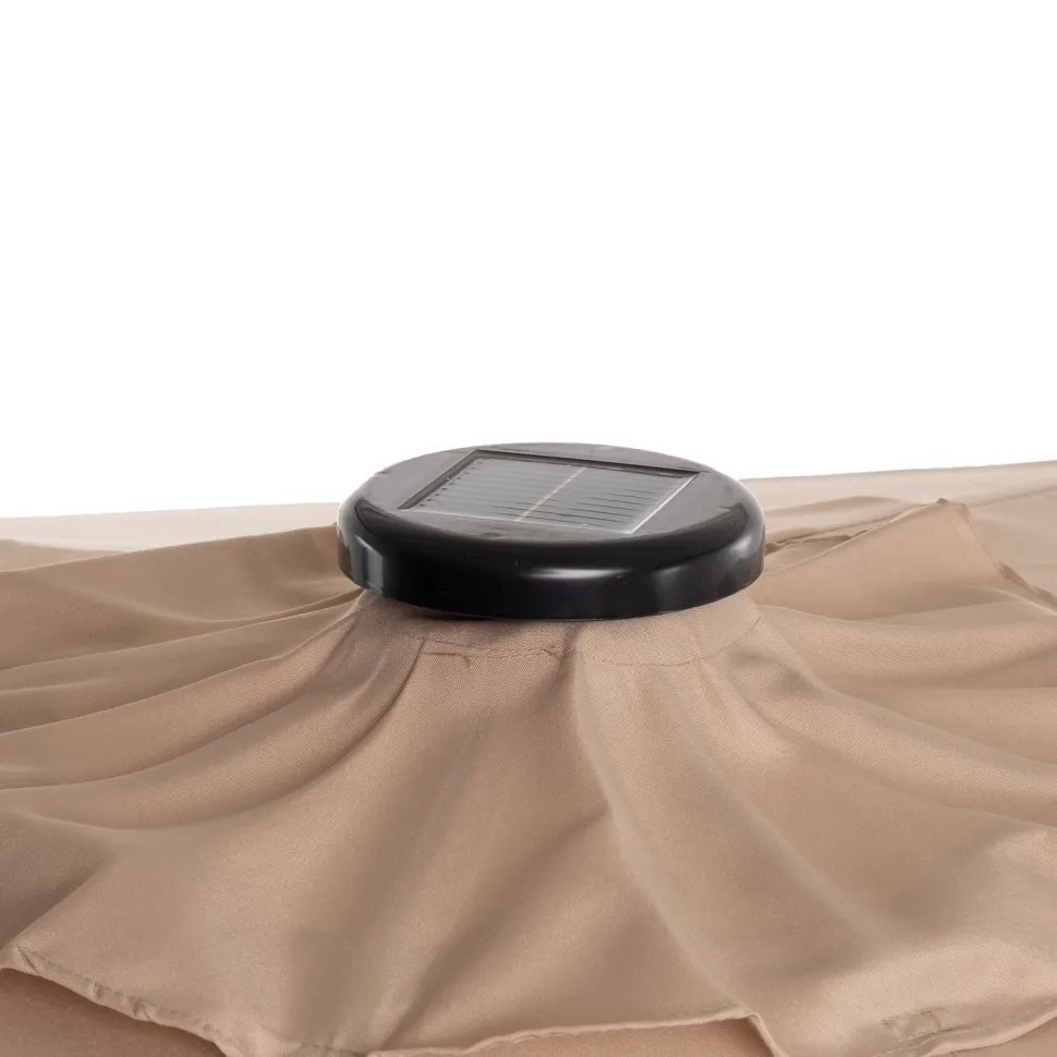 Ombrellone da giardino con 32 LED e Pannello Solare Camel diametro 3 metri