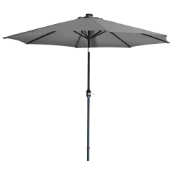 Ombrellone da giardino con 32 LED e Pannello Solare Grigio diametro 3 metri