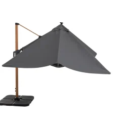 Ombrellone da giardino con LED e Pannello Solare Grigio 3x4 metri