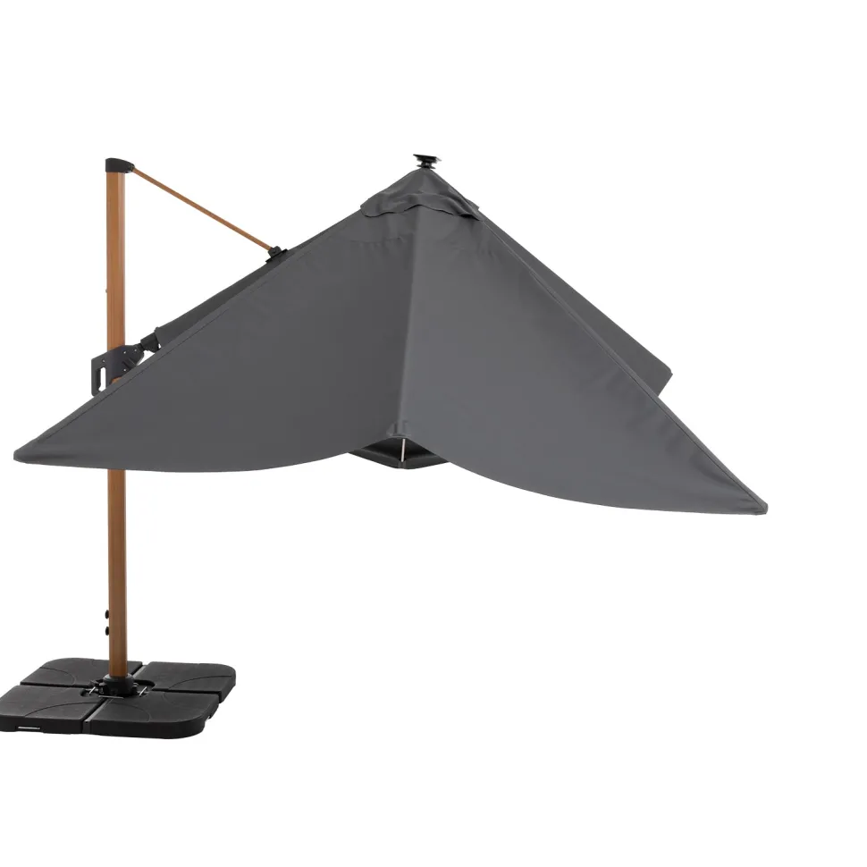 Ombrellone da giardino con LED e Pannello Solare Grigio 3x4 metri
