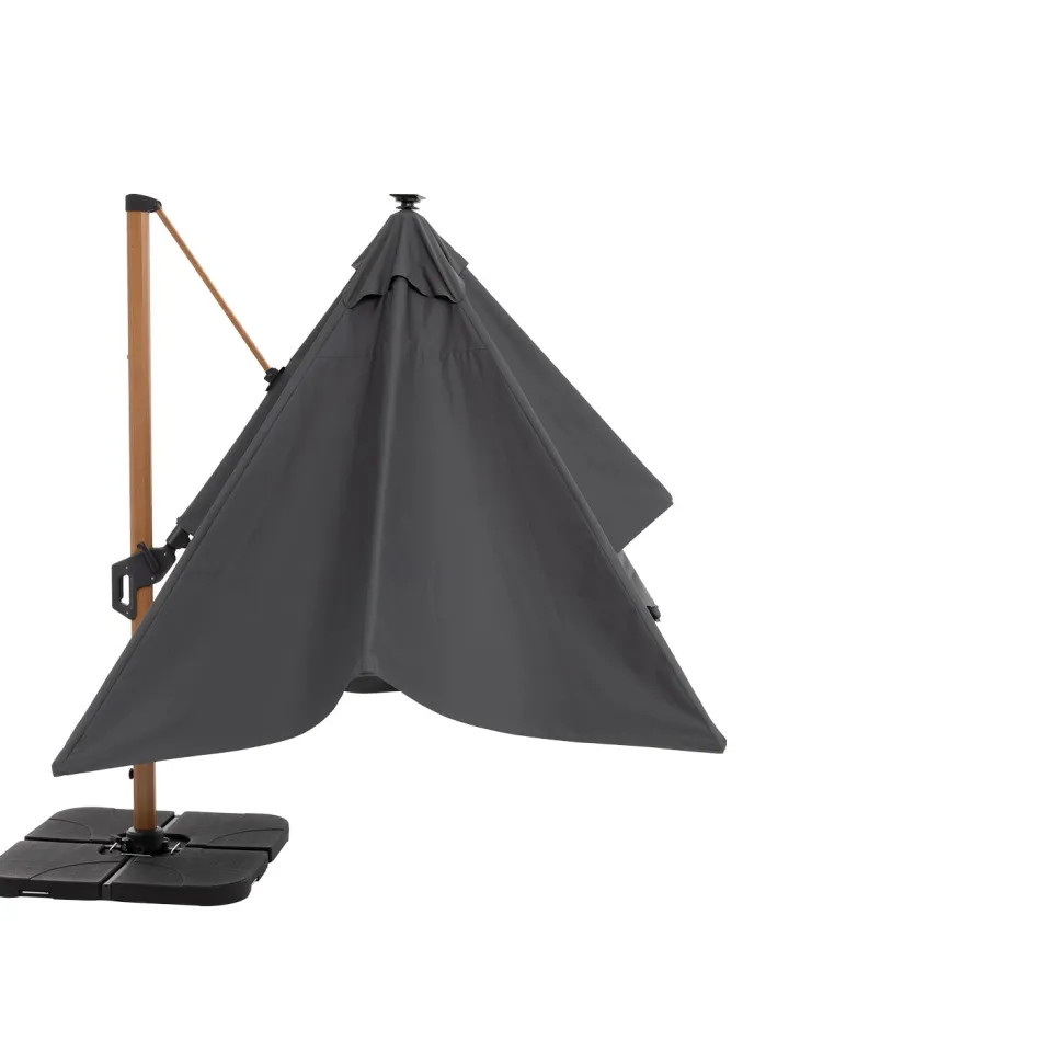 Ombrellone da giardino con LED e Pannello Solare Grigio 3x4 metri