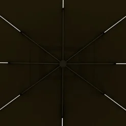 Ombrellone da giardino con LED e Pannello Solare Grigio 3x4 metri