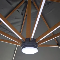 Ombrellone da giardino con LED e Pannello Solare Grigio 3x4 metri