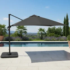 Ombrellone da giardino con LED e Pannello Solare Grigio 3x4 metri