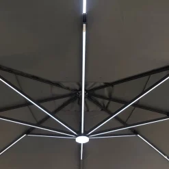 Ombrellone da giardino con LED e Pannello Solare Grigio 3x4 metri