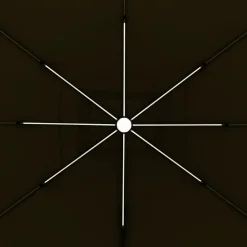 Ombrellone da giardino con LED e Pannello Solare Ècru 3x4 metri