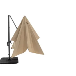 Ombrellone da giardino con LED e Pannello Solare Ècru 3x4 metri