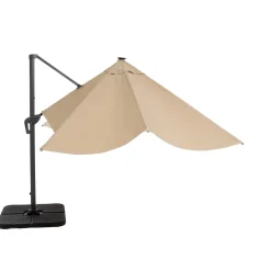 Ombrellone da giardino con LED e Pannello Solare Ècru 3x4 metri