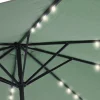 Ombrellone da giardino Decentrato con 32 LED e Pannello Solare Verde diametro 3 metri