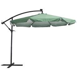 Ombrellone da giardino Decentrato con 32 LED e Pannello Solare Verde diametro 3 metri