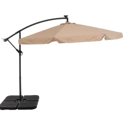 Ombrellone da giardino Decentrato con 32 LED e Pannello Solare Camel diametro 3 metri