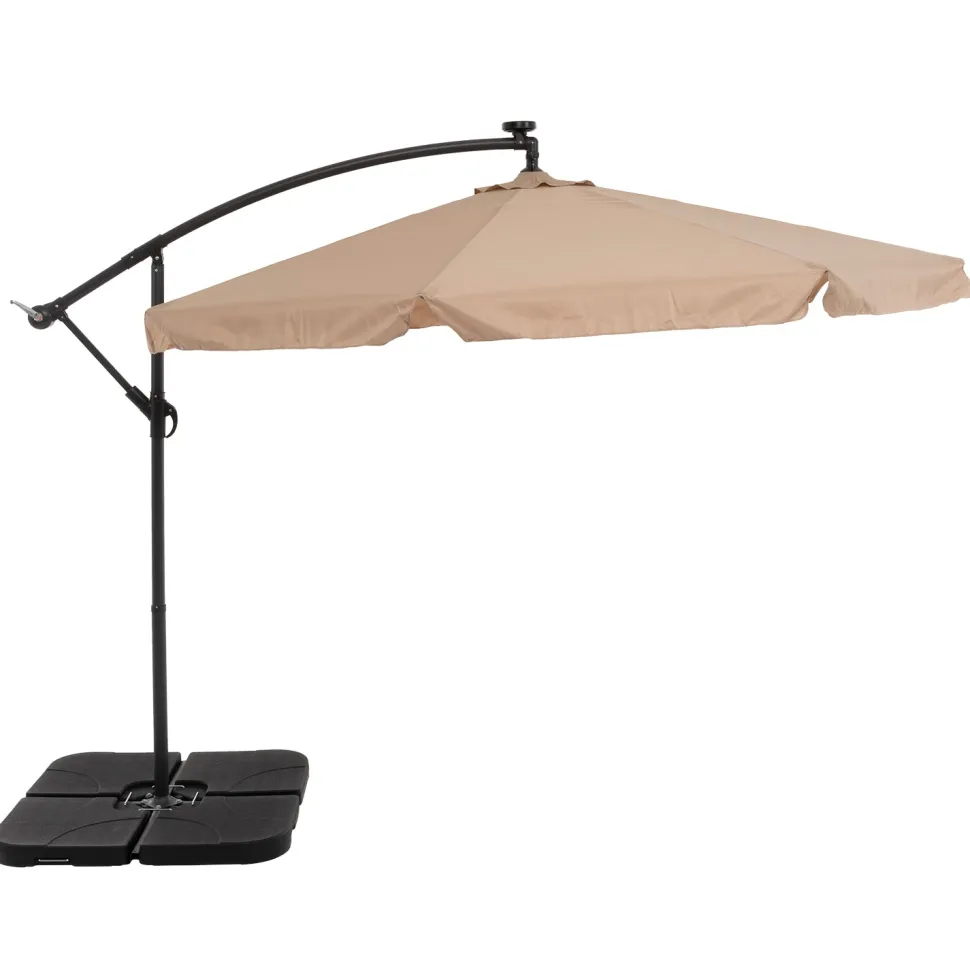 Ombrellone da giardino Decentrato con 32 LED e Pannello Solare Camel diametro 3 metri