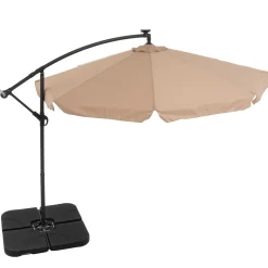 Ombrellone da giardino Decentrato con 32 LED e Pannello Solare Camel diametro 3 metri