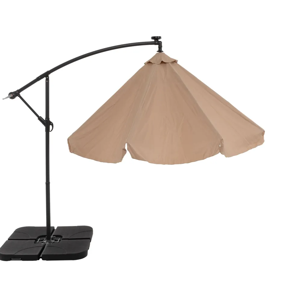 Ombrellone da giardino Decentrato con 32 LED e Pannello Solare Camel diametro 3 metri