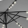 Ombrellone da giardino Decentrato con 32 LED e Pannello Solare Grigio diametro 3 metri
