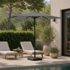 Ombrellone da giardino in Acciaio Tessuto Grigio Idrorepellente