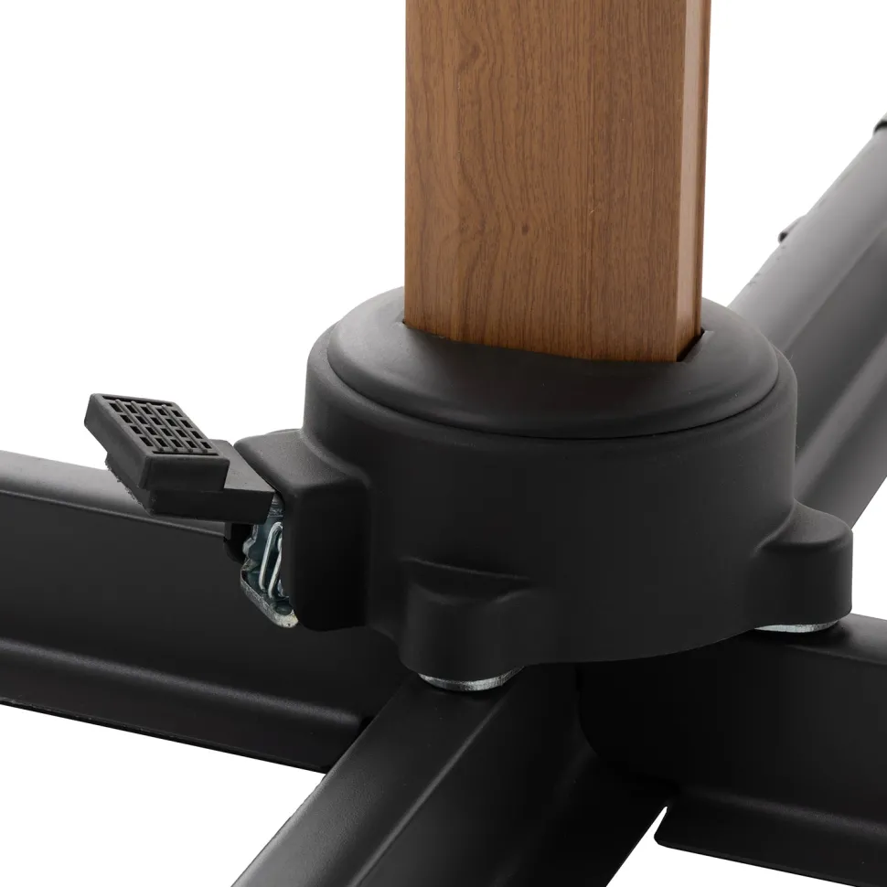 Ombrellone da giardino Rettangolare struttura in alluminio Effetto Legno Tessuto Grigio 3x4 metri
