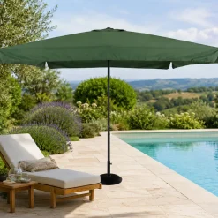 Ombrellone da Giardino Verde con Carrucola 3x3 metri