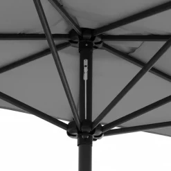 Ombrellone Decentrato a Semicerchio da Balcone con manovella Grigio h2,30x1,30 metri