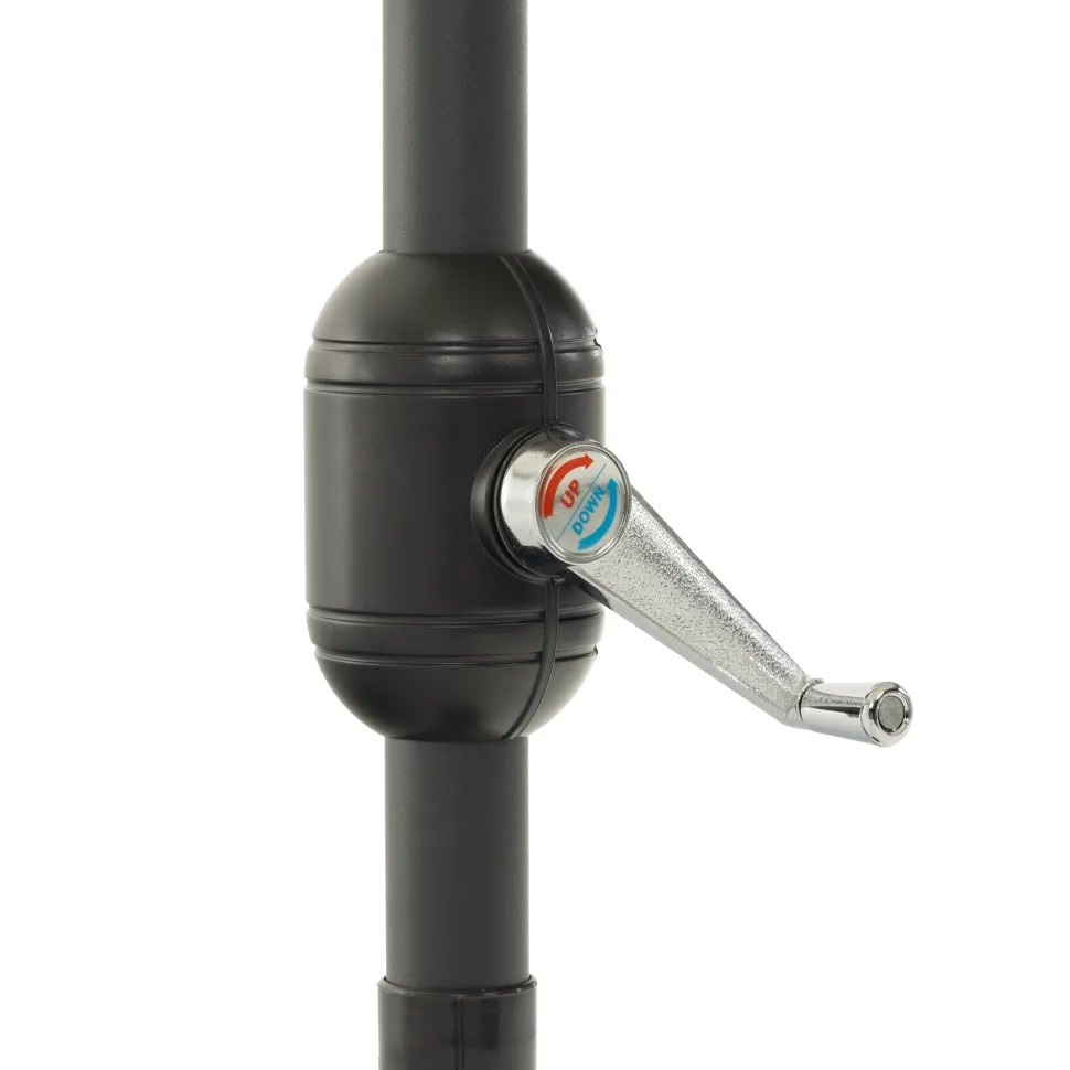 Ombrellone Decentrato a Semicerchio da Balcone con manovella Grigio h2,30x1,30 metri