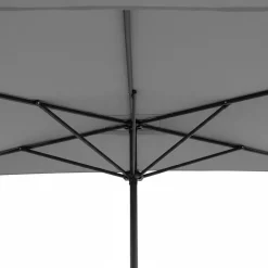 Ombrellone Decentrato a Semicerchio da Balcone con manovella Grigio h2,30x1,30 metri
