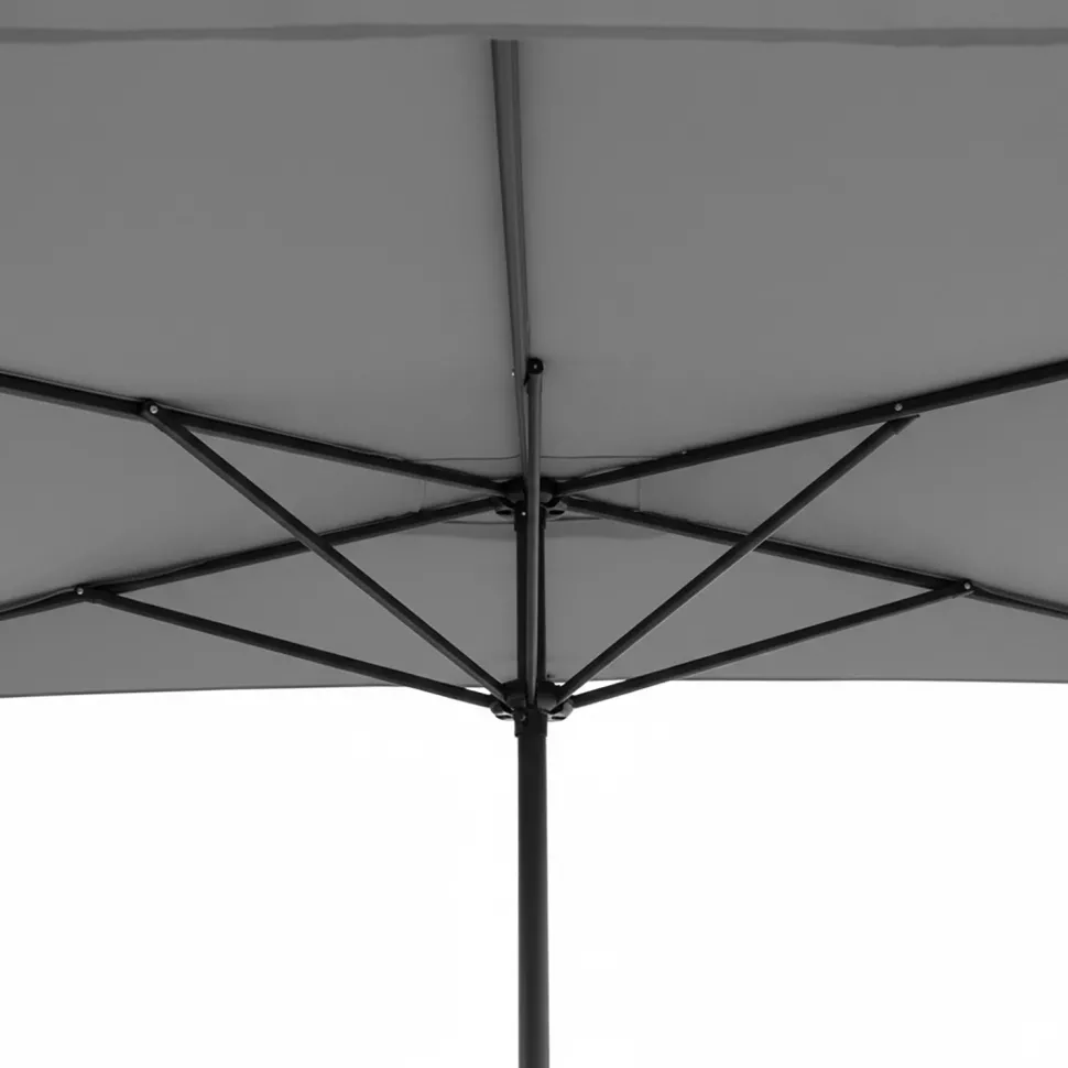 Ombrellone Decentrato a Semicerchio da Balcone con manovella Grigio h2,30x1,30 metri