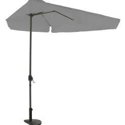 Ombrellone Decentrato a Semicerchio da Balcone con manovella Grigio h2,30x1,30 metri
