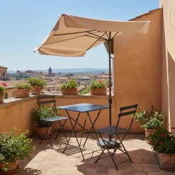 Ombrellone Decentrato a Semicerchio da Balcone con manovella Camel h2,30x1,30 metri