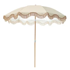 Ombrellone Mare con Frange e snodo Crema h218 cm diametro 200 cm