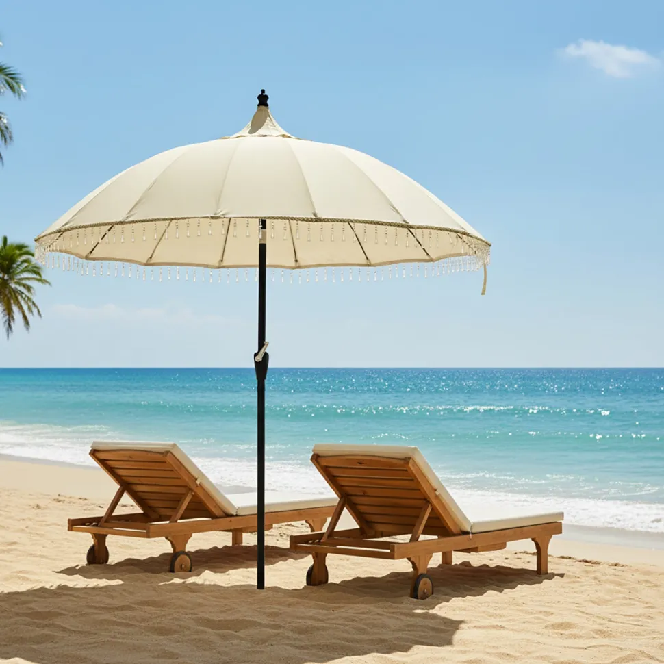 Ombrellone Mare Pagoda con Snodo e Manovella h290 cm diametro 270 cm