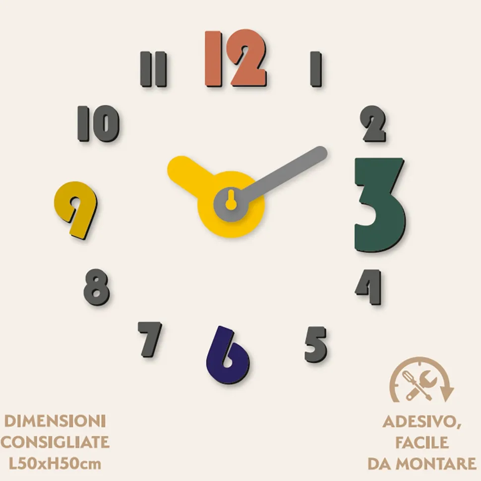 Orologio da Parete Adesivo Color
