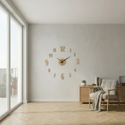 Orologio da Parete Adesivo Effetto Legno