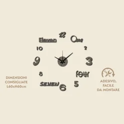 Orologio da Parete Adesivo Marble Fai da Te 60x60 cm