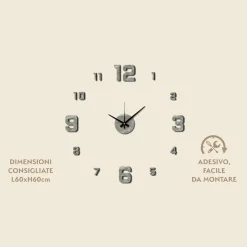 Orologio da Parete Adesivo Marble Fai da Te 60x60 cm