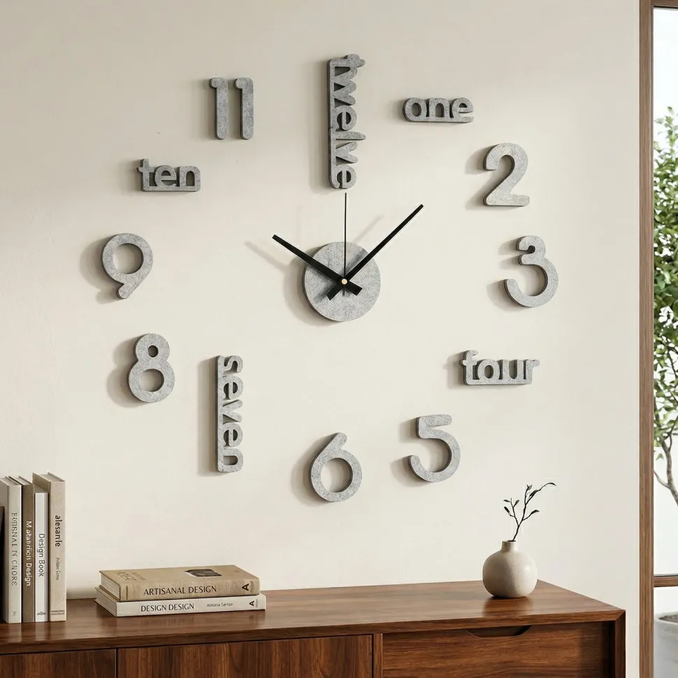 Orologio da Parete Adesivo Marble Fai da Te 60x60 cm