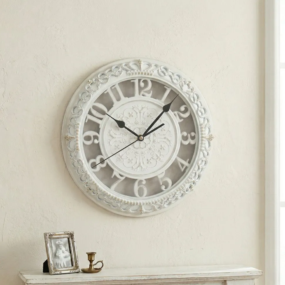 Orologio da Parete Decorativo Vintage Bianco diametro 30 cm