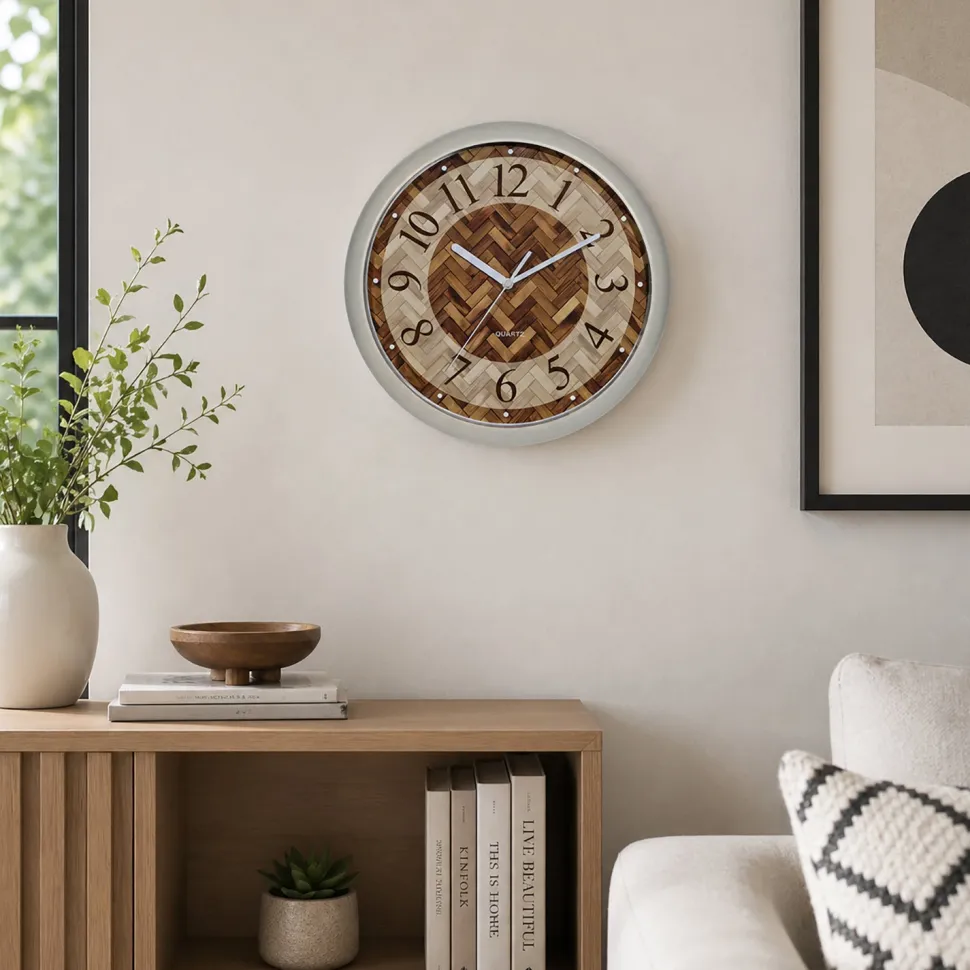 Orologio da Parete Effetto Intreccio Naturale diametro 30 cm