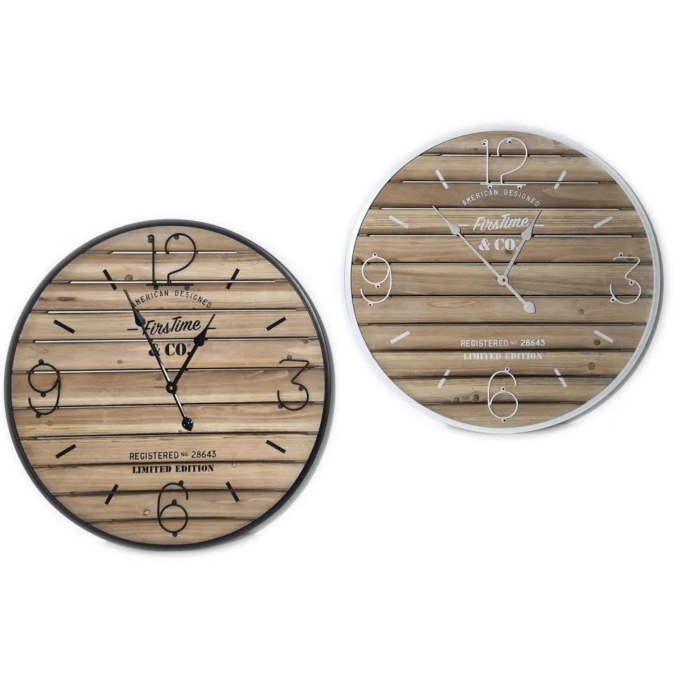 Orologio da Parete Grande in Legno e Metallo diametro 70 cm