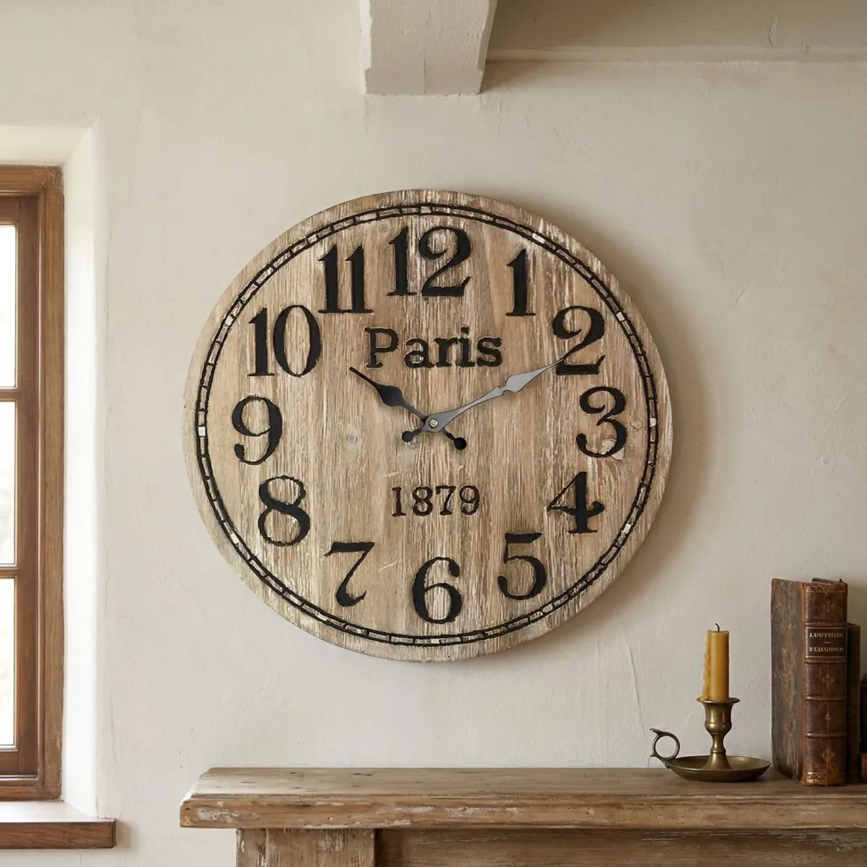 Orologio da Parete in Legno e Metallo diametro 40 cm